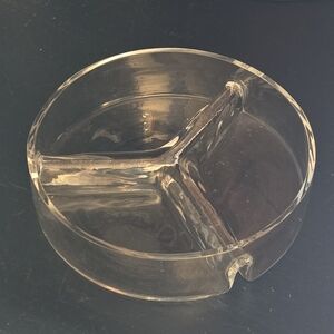 Vintage Princess House, Clear Classic Pattern Relish Divided Dish 6" Diameter